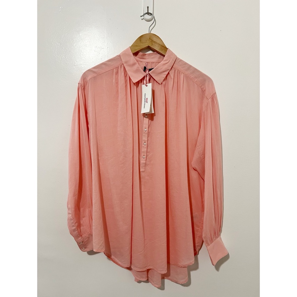 Vineyard Vines Shirt Womens Small Pink Blossom Lightweight Button Down Top New - Picture 2 of 6